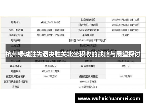 杭州绿城胜先退决胜关北坐积收的战略与展望探讨